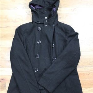Winter peacoat, black, small